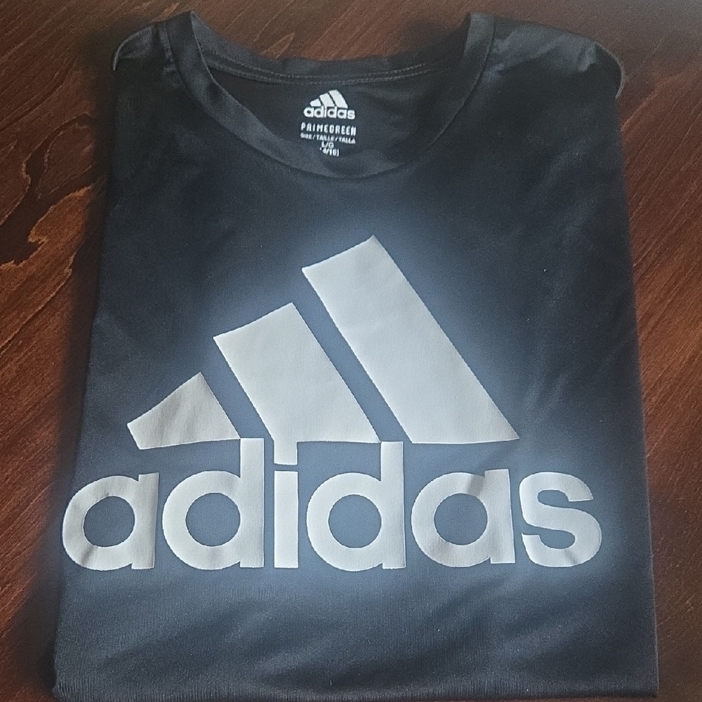 Adidas Black Tee with White Logo